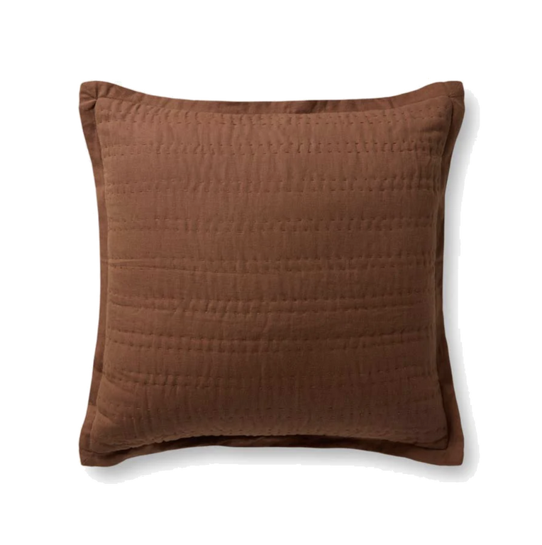 Loloi Rugs Linen/Cotton Pillow - Brown