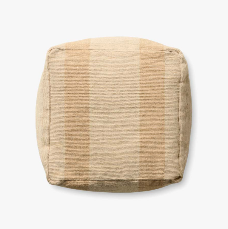 Leanne Ford x Loloi Leanne Ford Rosemoor Pouf - Beige