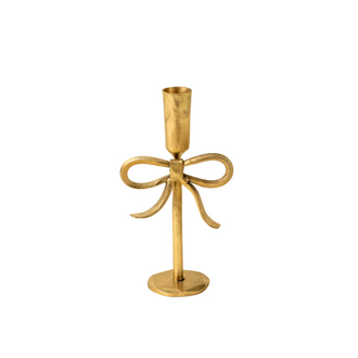 Gold Bow Forged Candle Holder