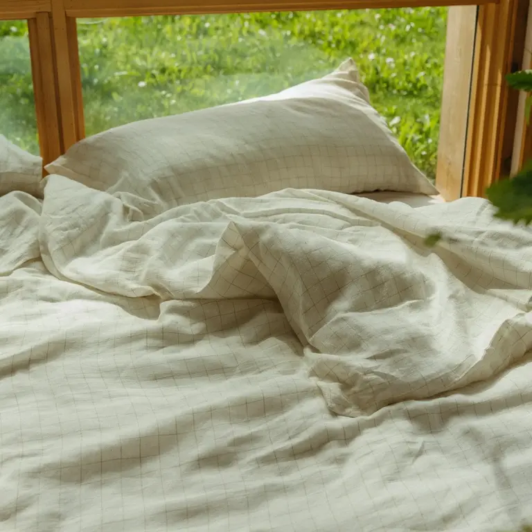 Indaba Trading Linen Check Duvet Set