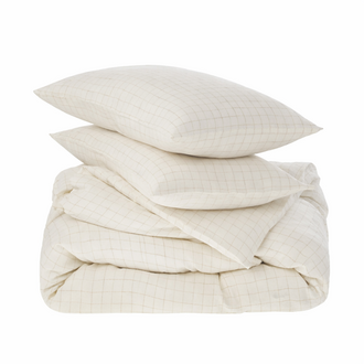 Indaba Trading Linen Check Duvet Set