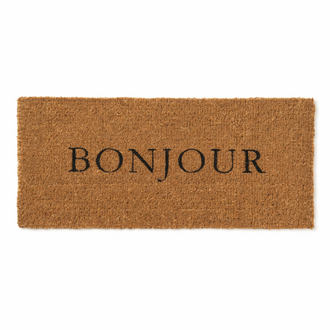 Indaba "Bonjour" doormat made of coconut fiber