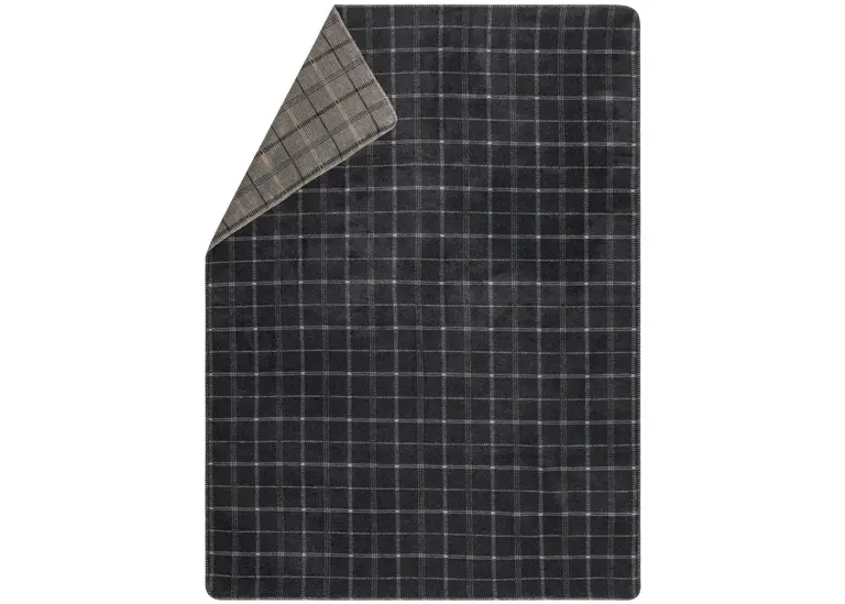 Checkered Savona throw - Charcoal