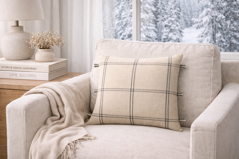 Amber Lewis X Loloi Lainey Pillow - Natural / Blue