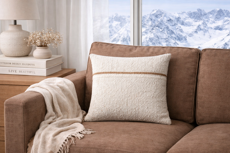 Loloi Rugs Cushion - Ivory / Rustic Brown