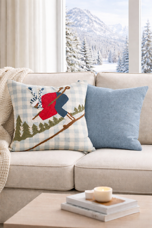 Downhill Skier Pillow