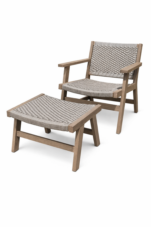 Outdoor armchair and ottoman set
