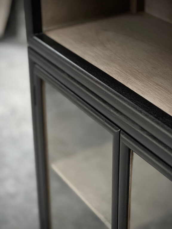 Portage Home Haut Cabinet vitré Saint-Laurent