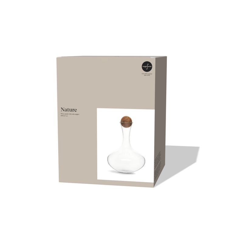 Sagaform Nature wine carafe with oak stopper