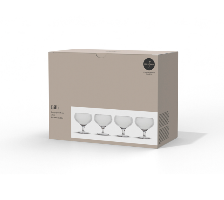 Sagaform Billi coupe glass rPET, 4-pcs