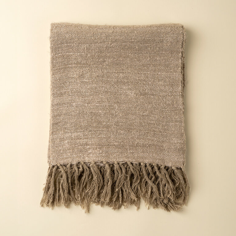 Indaba Trading Nomad Linen Silk Throw