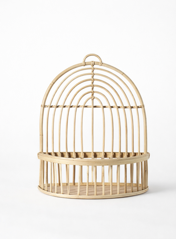 Panier mural en rotin arc-en-ciel