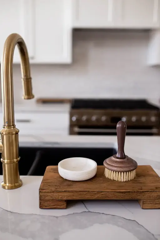 Luxe B Co Marble Soap & Brush Holder