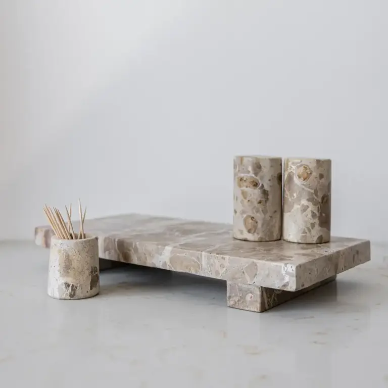 Luxe B Co Chocolate Marble Trivet Riser