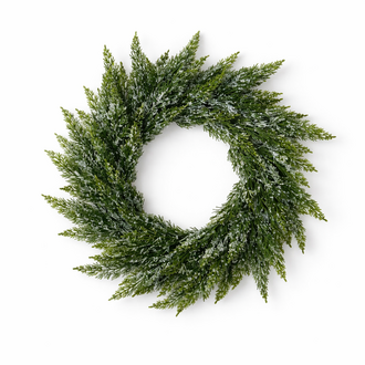 Frosted Cedar Wreath - 23" dia.