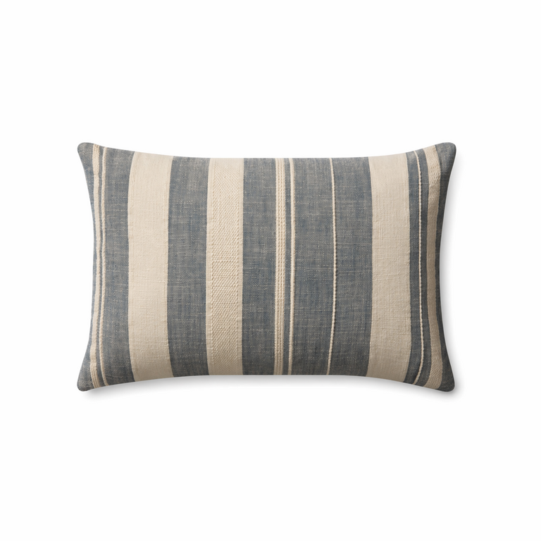 Mia Pillow - Ivory / Denim