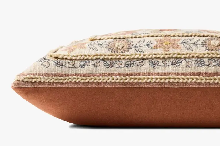 Loloi Rugs Coussin Lumbar - Rouge / Multicolore