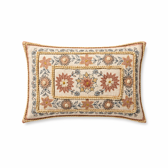 Loloi Rugs Lumbar Pillow - Red / Multi
