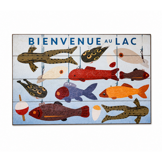 Sign "Bienvenue au Lac"