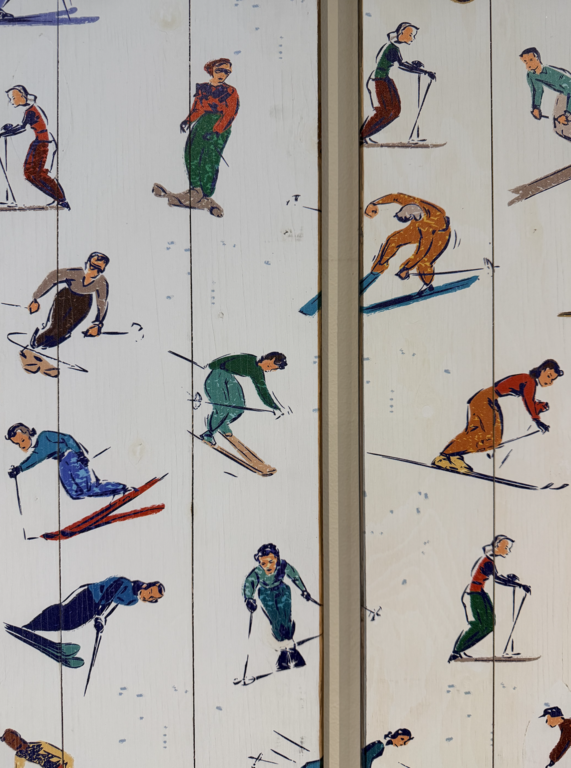 Art en bois "Triptich Powder day"