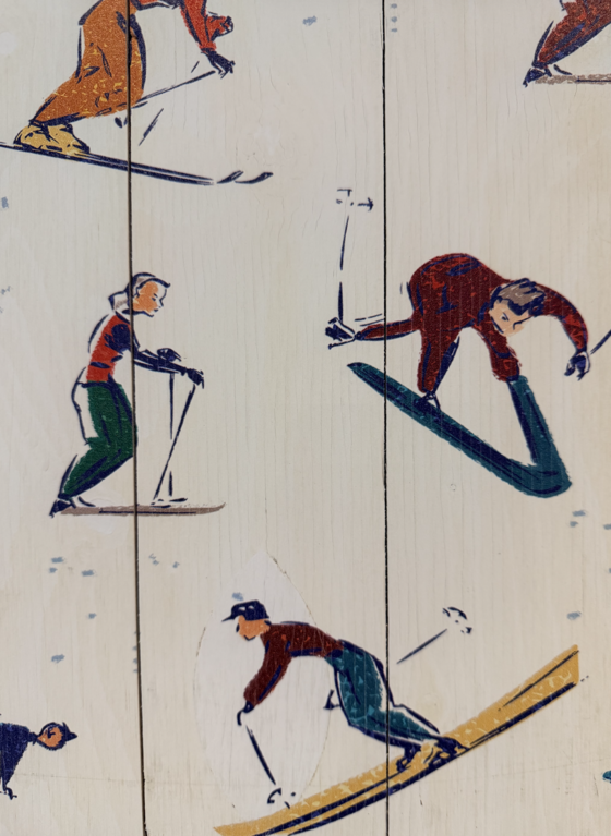 Art en bois "Triptich Powder day"