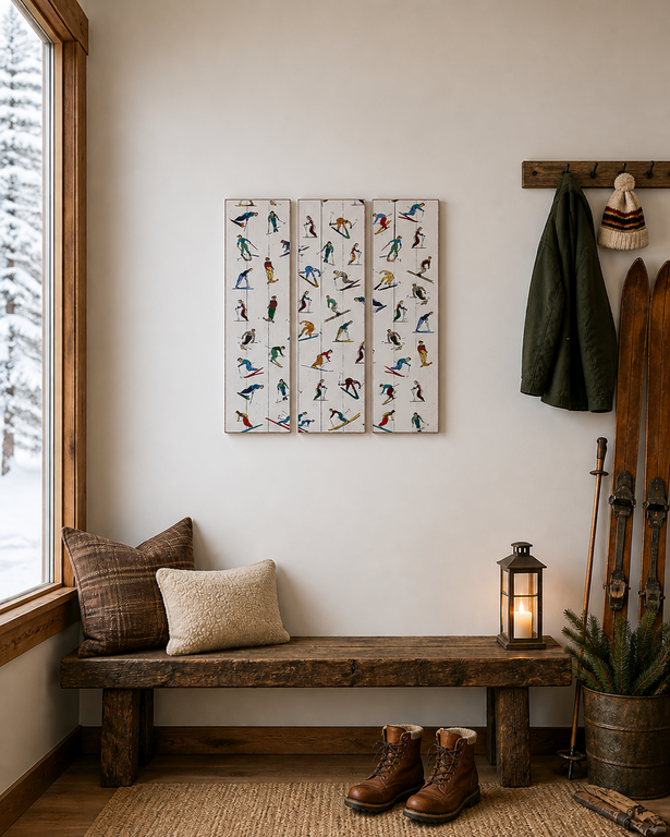 Wood Art "Triptich Powder day"
