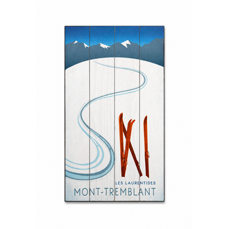 Meissenburg designs Enseigne "Skis in the snow - Mont-Tremblant"