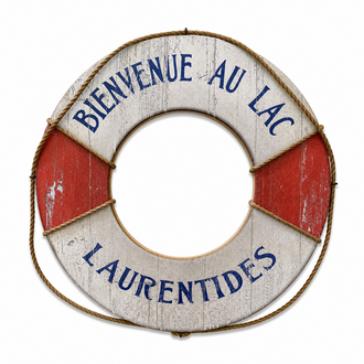Enseigne "Bienvenue au lac Laurentides"