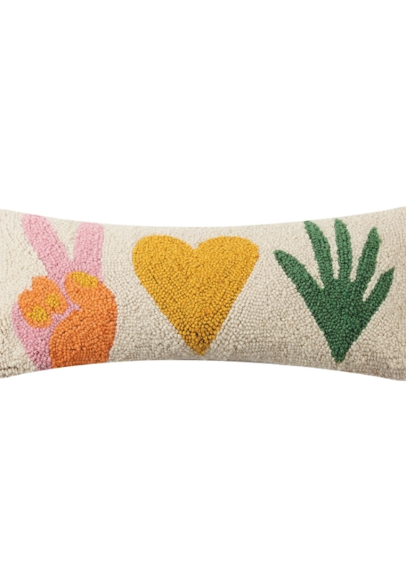 Peace, Love, Plants Rug Hook Pillow