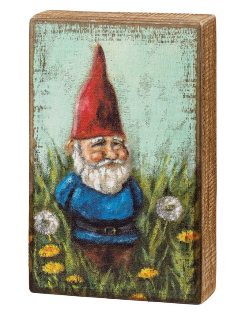 Primitives By Kathy Garden Gnome Wooden Box Sign
