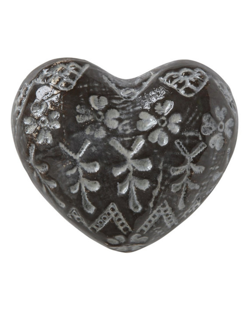 Creative Co-Op Embossed Stoneware Heart