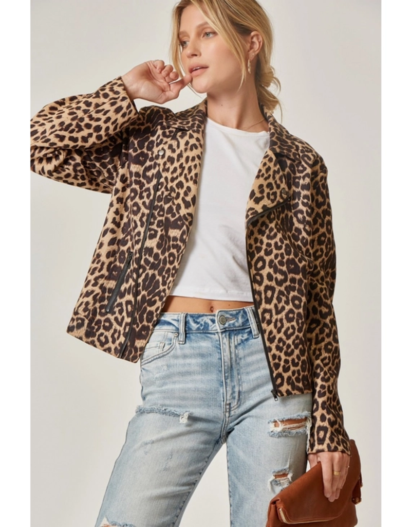 Andree Micro Suede Leopard Jacket