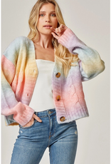 Beautiful Cable Knit Pastel Cardigan Sweater