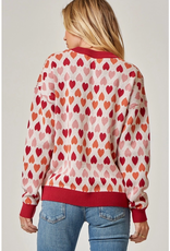 Adorable Heart Knit Crewneck Sweater