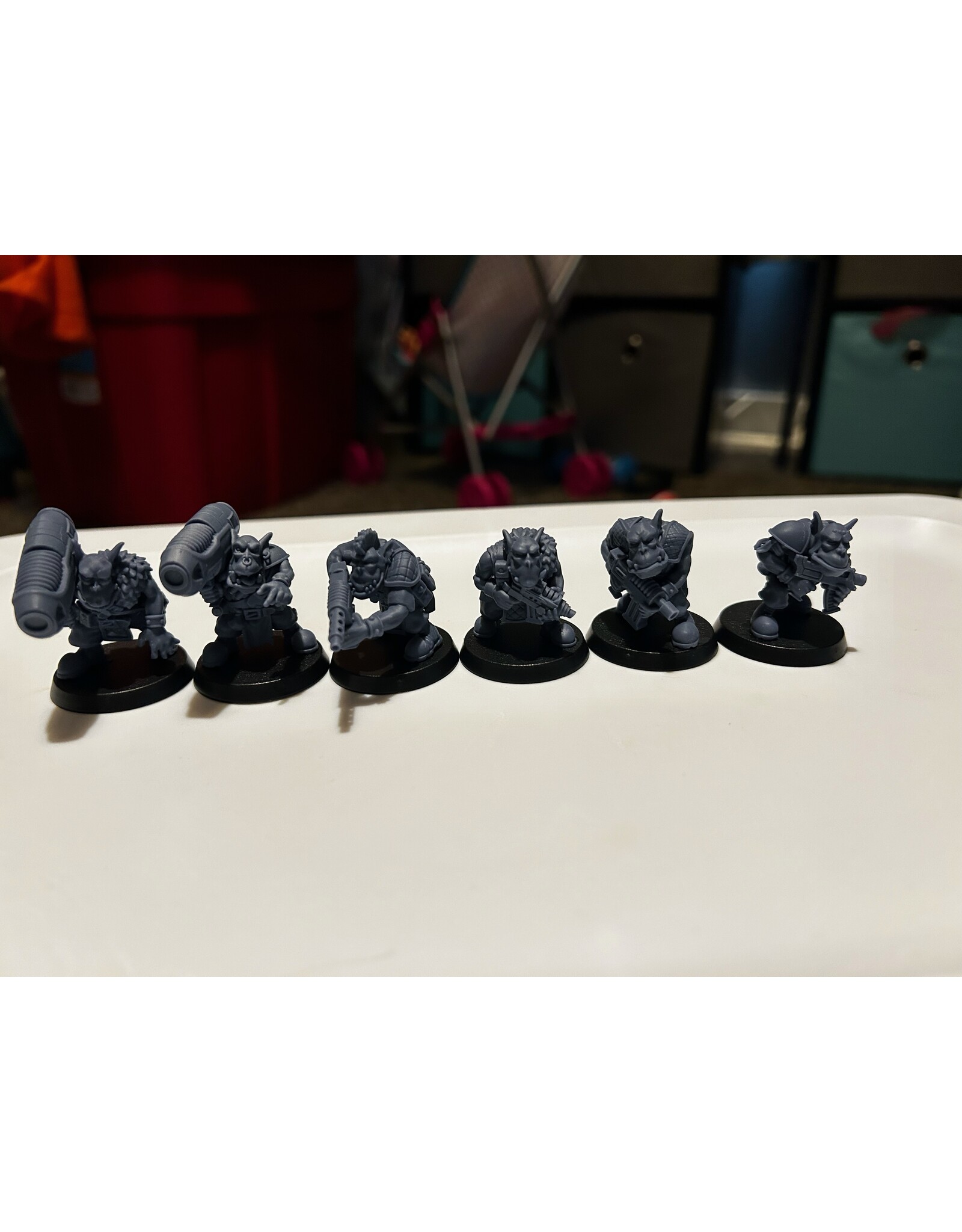 RRS 2052 RRS 3D printed Rogue Trader Era Ork Boyz for Warhammer 40K, Stargrave designed by Trollet