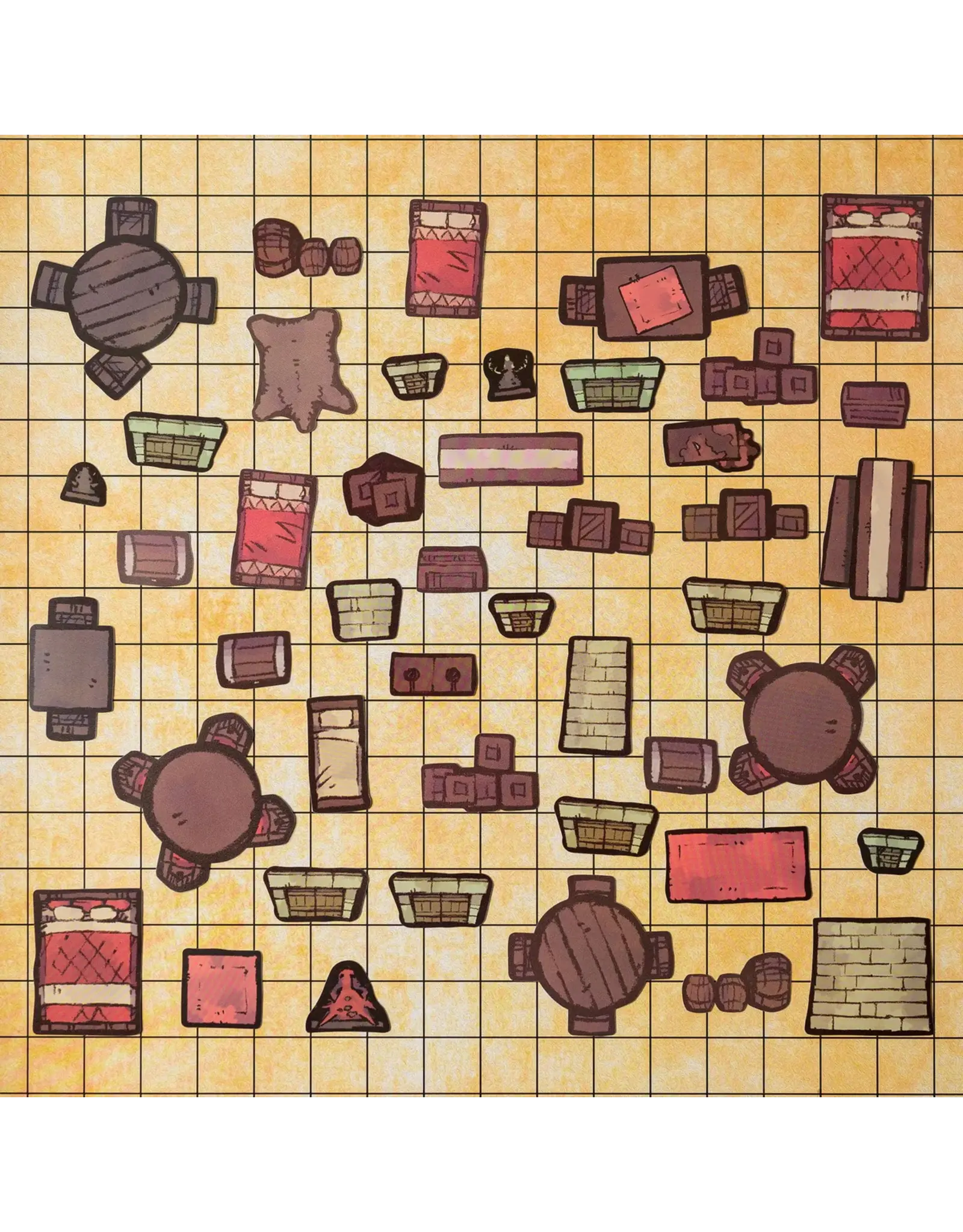 GTG Minis: Tabletop Tokens Castle Furniture Set