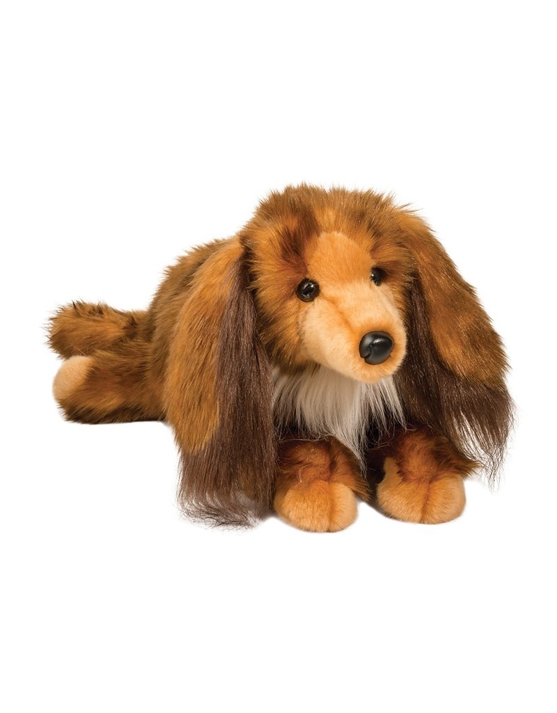 stuffed long haired dachshund