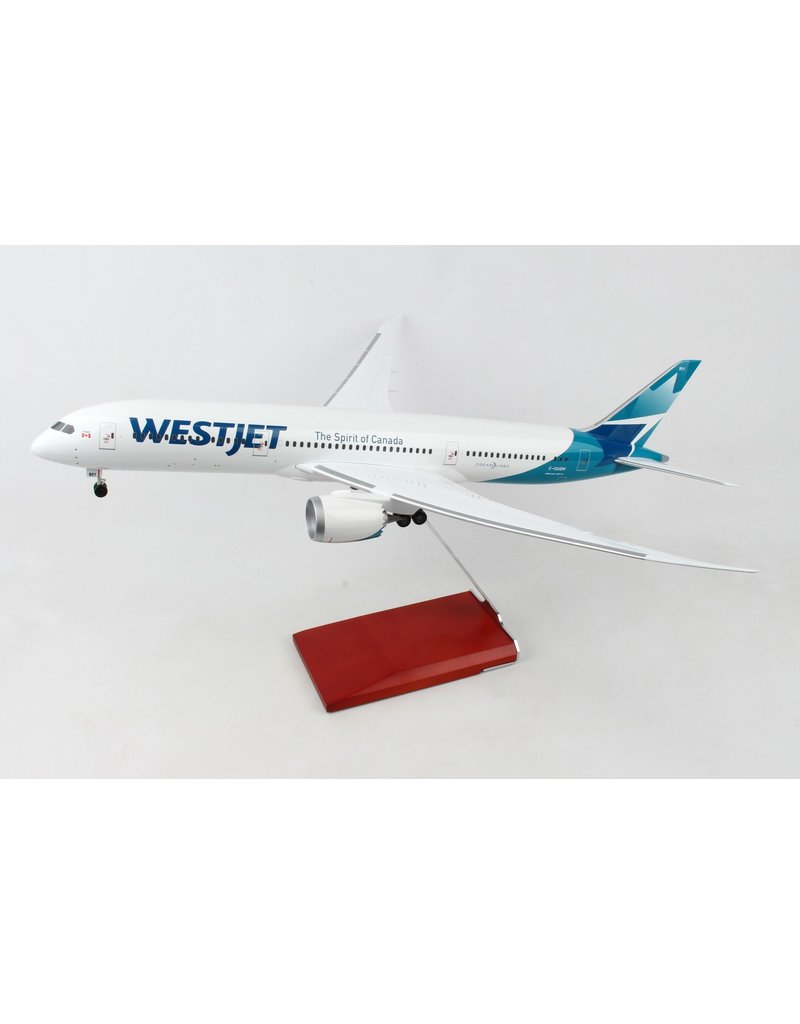 Skymarks WestJet 787-9 1/100 W/Wood Stand & Gear