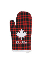 Niagara River Trading Company Oven Mitt - Plaid w White Maple Leaf