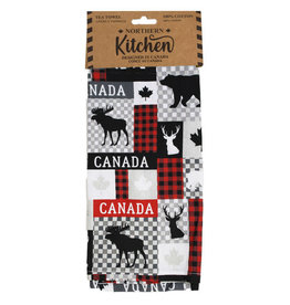 Niagara River Trading Company Tea Towel - Patchwork Plaid w Animals