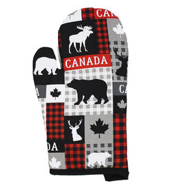Niagara River Trading Company Oven Mitt - Patchwork Plaid w Animals