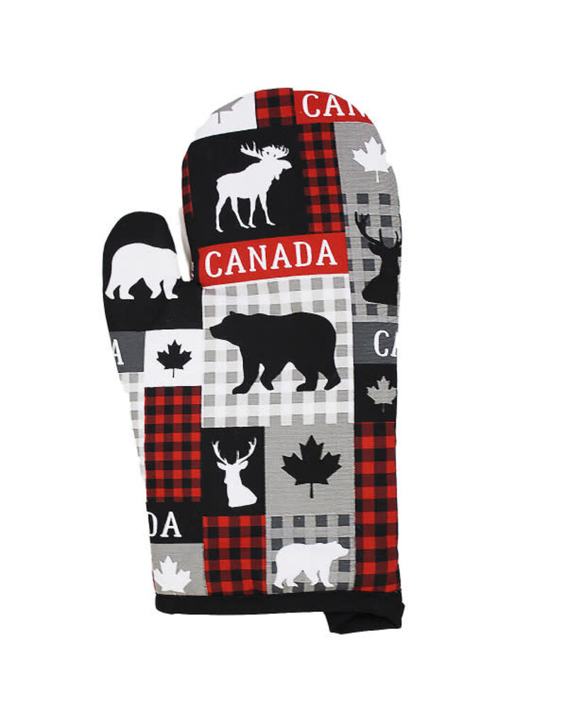Niagara River Trading Company Oven Mitt - Patchwork Plaid w Animals