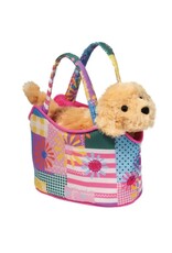 Douglas Patchwork Floral Sassy Sak with Golden Retriever