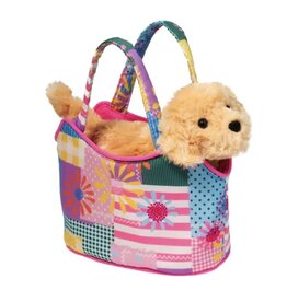 Douglas Patchwork Floral Sassy Sak with Golden Retriever