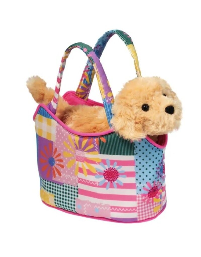Douglas Patchwork Floral Sassy Sak with Golden Retriever