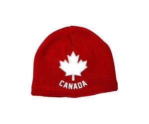 Maple leaf Toque Knitted Hat Red | whoswhointhezoo.com - Who's Who