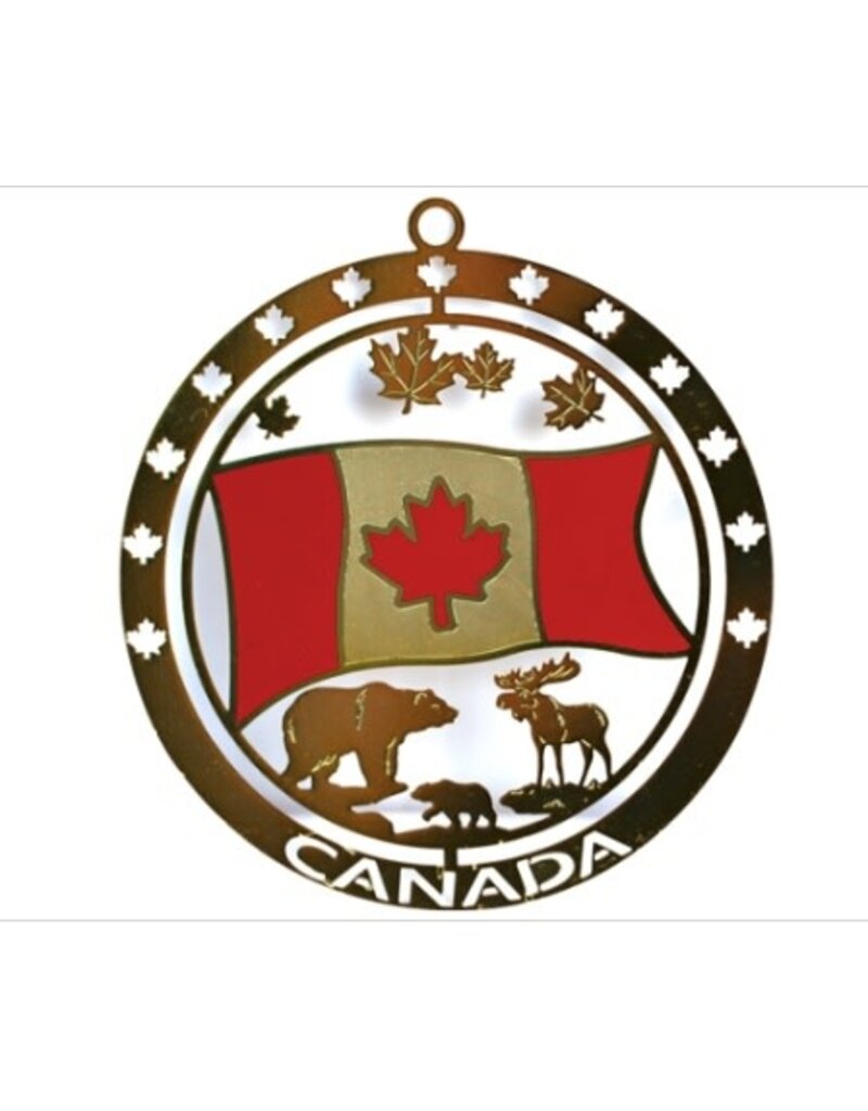 Brass Ornament - Circle Shape - Bear Moose Canada