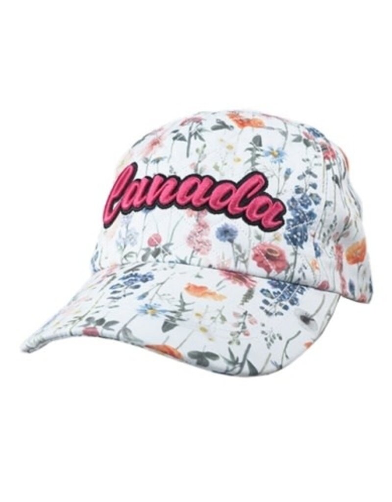 Niagara River Trading Company BASEBALL CAP WHITE FLORAL CANADA