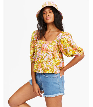 Billabong Billabong Beach Daze Puff Sleeve Crop Top