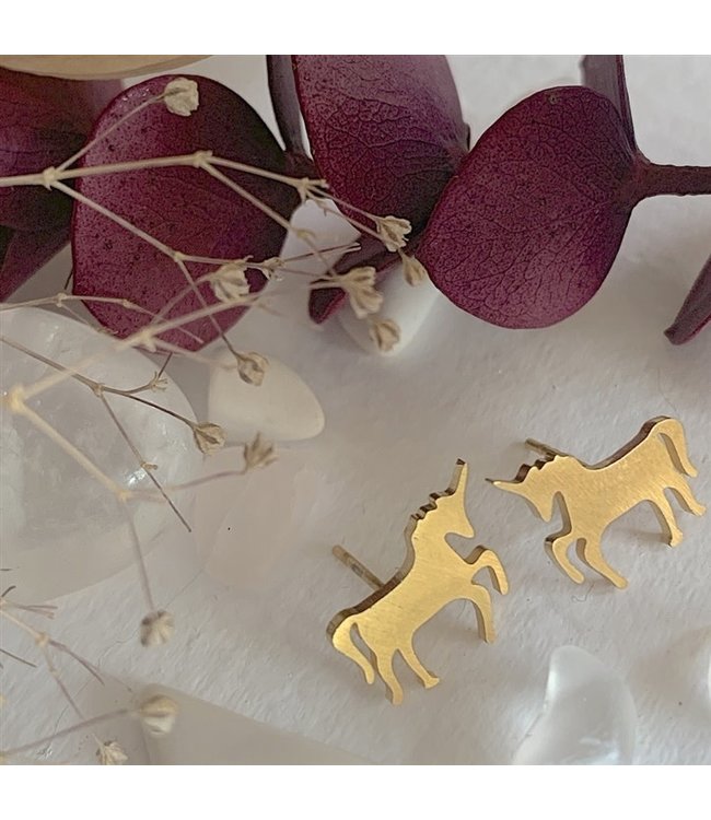 Pika & Bear Tesias Unicorn Silhouette Stud Earrings